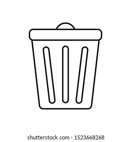 Button with trash bin icon. Web design vector