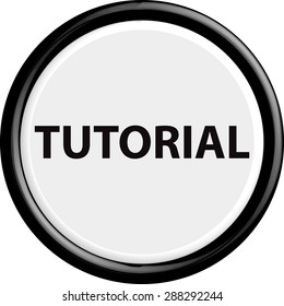 Button tutorial . The round shape. 3D. Vector illustration.