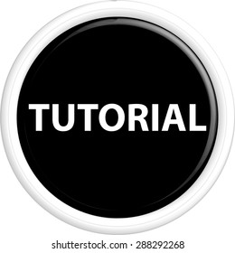 Button tutorial . The round shape. 3D. Vector illustration.