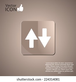 Button with two white arrows. Made in vector