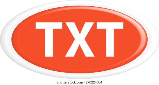  Button TXT. The round shape. 3D. Vector illustration.