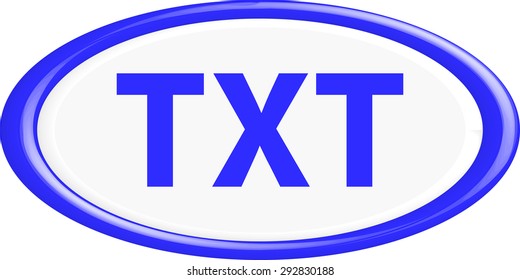  Button TXT. The round shape. 3D. Vector illustration.