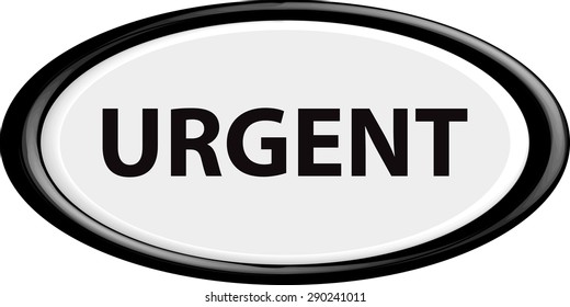 Button urgent . The round shape. 3D. Vector illustration.