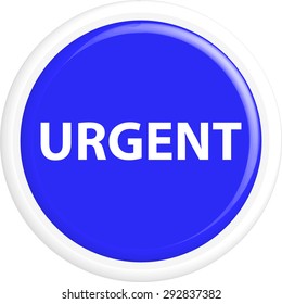 Button urgent . The round shape. 3D. Vector illustration.