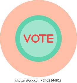 Button Vector Icon Flat Circle Style