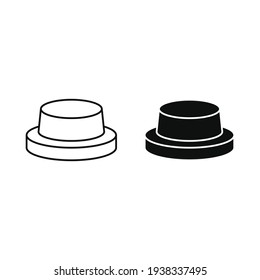 Button vector icon on white background