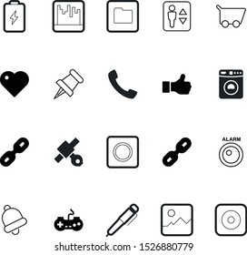 button vector icon set such as: warning, lights, company, tool, writing, pin, facebook, job, note, attach, household, lift, thumb, call, transportation, pen, man, ringer, code, plus, memo, message