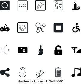button vector icon set such as: communication, flame, record, loudspeaker, arrow, app, mute, secret, street, search, color, text, game, wheelchair, system, voice, abstract, newsletter, no, industry