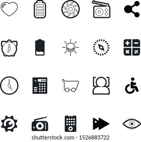 button vector icon set such as: global, television, tools, accumulator, direction, handicapped, buttons, nautical, link, work, calculator, open, countdown, airport, navigation, build, controller