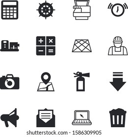 button vector icon set such as: garbage, stamp, desktop, page, media, yacht, burn, ocean, copy, scan, ecology, single, connection, wood, dustbin, fruit, machines, token, confirmation, smart