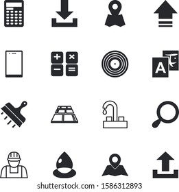 button vector icon set such as: bullseye, zoom, money, hardware, clean, rounded, competition, connection, housing, screen, sport, businessman, fix, page, search, San Francisco, blob, sound, cellphone