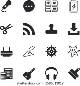 button vector icon set such as: plastering, cutting, machine, lightning, headset, news, accountant, beauty, safety, accumulator, science, old, balance, performance, dialog, purchase, effect, media