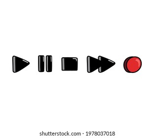 button vectors. illustration of play buttons.
