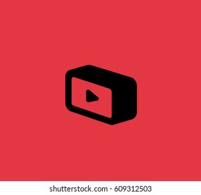 Button videohosting vector logo.