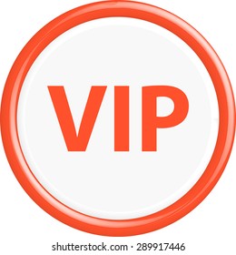 Button VIP . The round shape. 3D. Vector illustration.