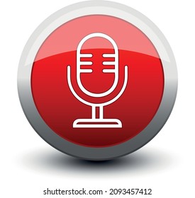 button vocal microphone color icon red