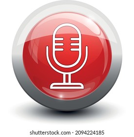 button vocal microphone color icon red