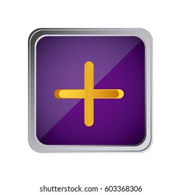 button volume plus with background purple vector illustration