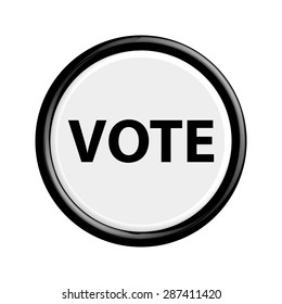 Button vote. The round shape. 3D. Vector illustration.