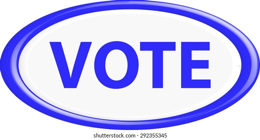 Button vote. The round shape. 3D. Vector illustration.