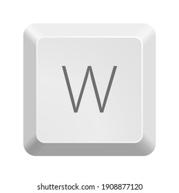 Button W. Icon Vector Illustration.