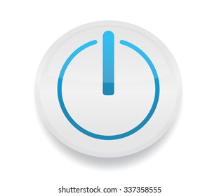 Button w/ power symbol on circles. Start, begin, initiate, play icon