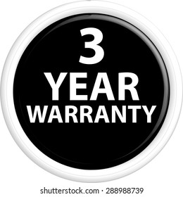 Button warranty . The round shape. 3D. Vector illustration.