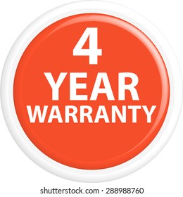 Button warranty . The round shape. 3D. Vector illustration.