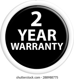 Button warranty . The round shape. 3D. Vector illustration.