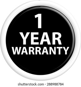 Button warranty . The round shape. 3D. Vector illustration.