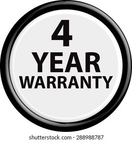 Button warranty . The round shape. 3D. Vector illustration.