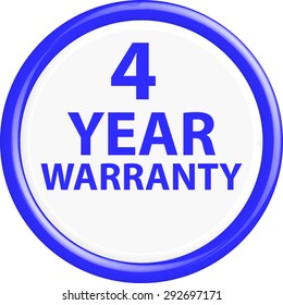 Button warranty . The round shape. 3D. Vector illustration.