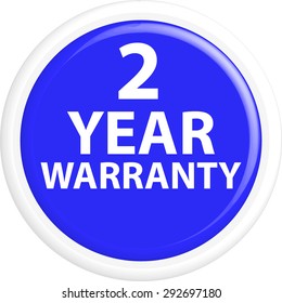 Button warranty . The round shape. 3D. Vector illustration.