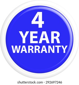 Button warranty . The round shape. 3D. Vector illustration.