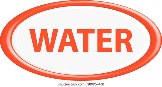 Button water. The round shape. 3D. Vector illustration.