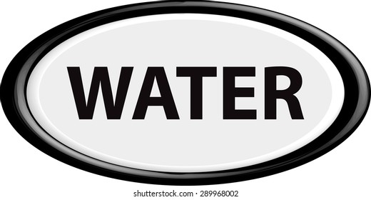 Button water. The round shape. 3D. Vector illustration.