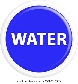 Button water. The round shape. 3D. Vector illustration.