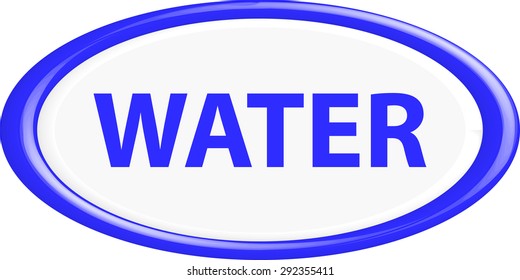 Button water. The round shape. 3D. Vector illustration.