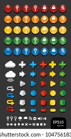 button web classic  color glass style vector