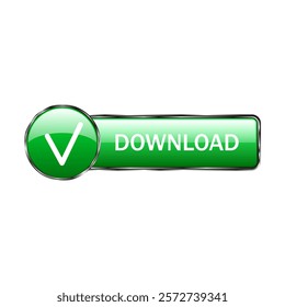 button, web, download on white background