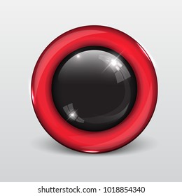 Button web glossy red and black