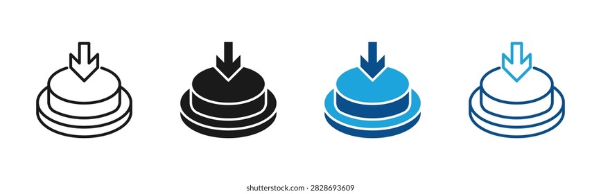 Button web icon with multiple style collection