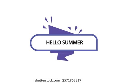 button web template,hello summer, Speech bubble, banner label



