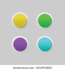 Button web ui and ux glass morphism colorful vector