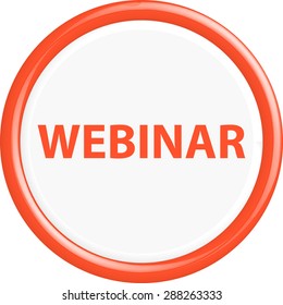 Button  webinar . The round shape. 3D. Vector illustration.