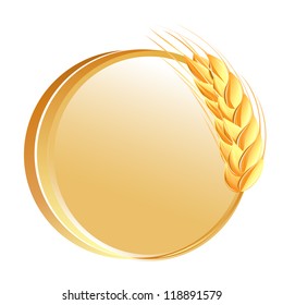 Button with wheat ears icon