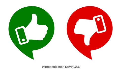 Button with white valuation thumbs icon - stock vector