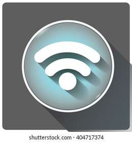 button Wi-fi , wi-fi icon, blue button Wi-fi, 
gray background, active wi-fi