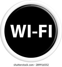 Button wi-fi . The round shape. 3D. Vector illustration.