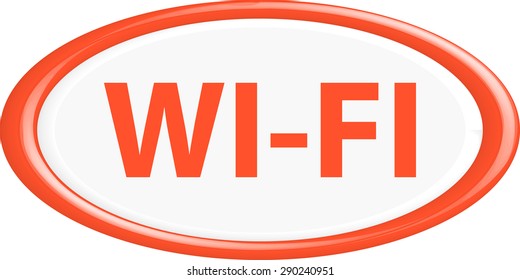 Button wi-fi . The round shape. 3D. Vector illustration.